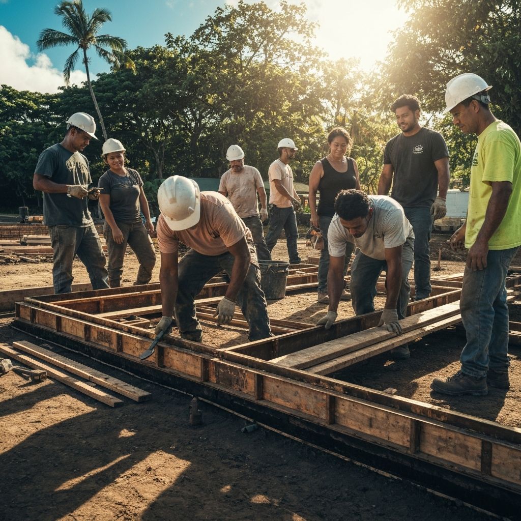 Hawaiian construction project team